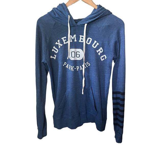 Sundry Tops - SUNDRY Hooded Pullover Womens Blue Cotton Blend Beachy Comfy Casual Hooded 2